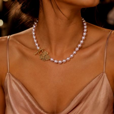 Handcrafted Pink Freshwater Pearl Toggle Necklace